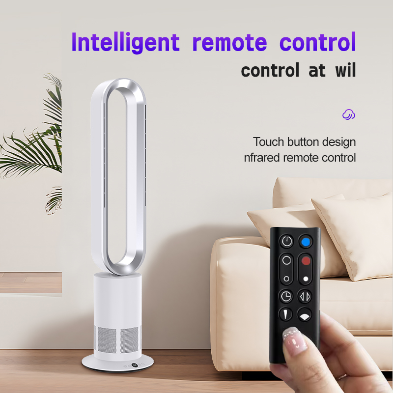 Factory Wholesale Intelligent Remote Wifi Control Swing Cycle Air Cooling Portable Bladeless Tower Fan for DC Motor Ship