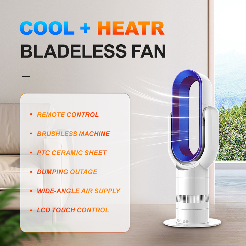 Hot Sale Air Cooling Smart air Purifier Bladeless Standing Fan Electric Heater Leafless Tower Pedestal Heating Household Fans