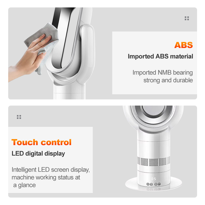Hot Sale Air Cooling Smart air Purifier Bladeless Standing Fan Electric Heater Leafless Tower Pedestal Heating Household Fans