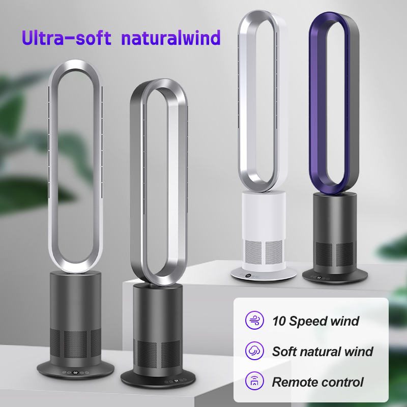 Factory Wholesale Intelligent Remote Wifi Control Swing Cycle Air Cooling Portable Bladeless Tower Fan for DC Motor Ship