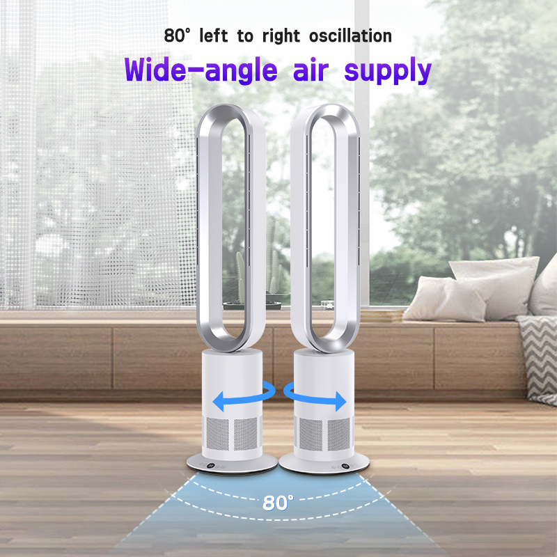Factory Wholesale Intelligent Remote Wifi Control Swing Cycle Air Cooling Portable Bladeless Tower Fan for DC Motor Ship