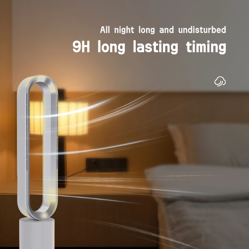 Factory Wholesale Intelligent Remote Wifi Control Swing Cycle Air Cooling Portable Bladeless Tower Fan for DC Motor Ship