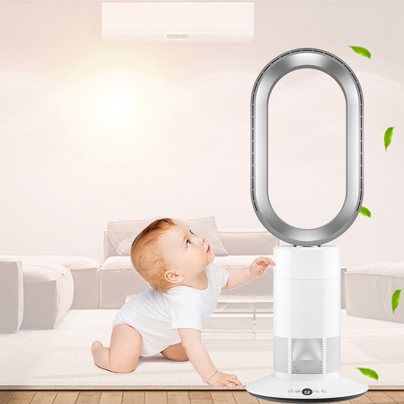 Portable Office Electric Tower Fan with Wide-Angle Oscillation Natural Wind Cooling Remote Control Bladeless for Household Use