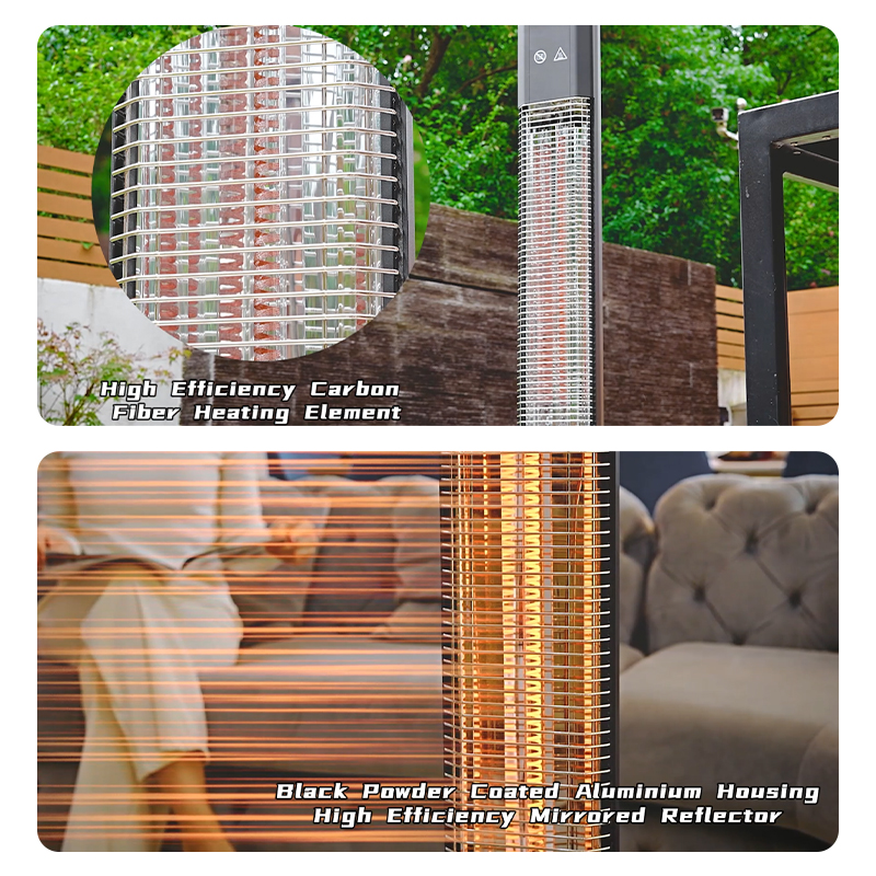 High Quality Portable Electric Fan Heater Carbon Fiber Heating Element 2000W Remote Control Energy Efficiency Class Home Office