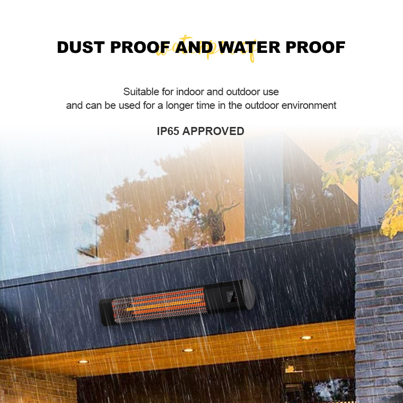 Portable Infrared Heater Carbon Fiber Heating Element 2000W Smart Control Waterproof Energy Efficiency Class 250-299 Sq ft for