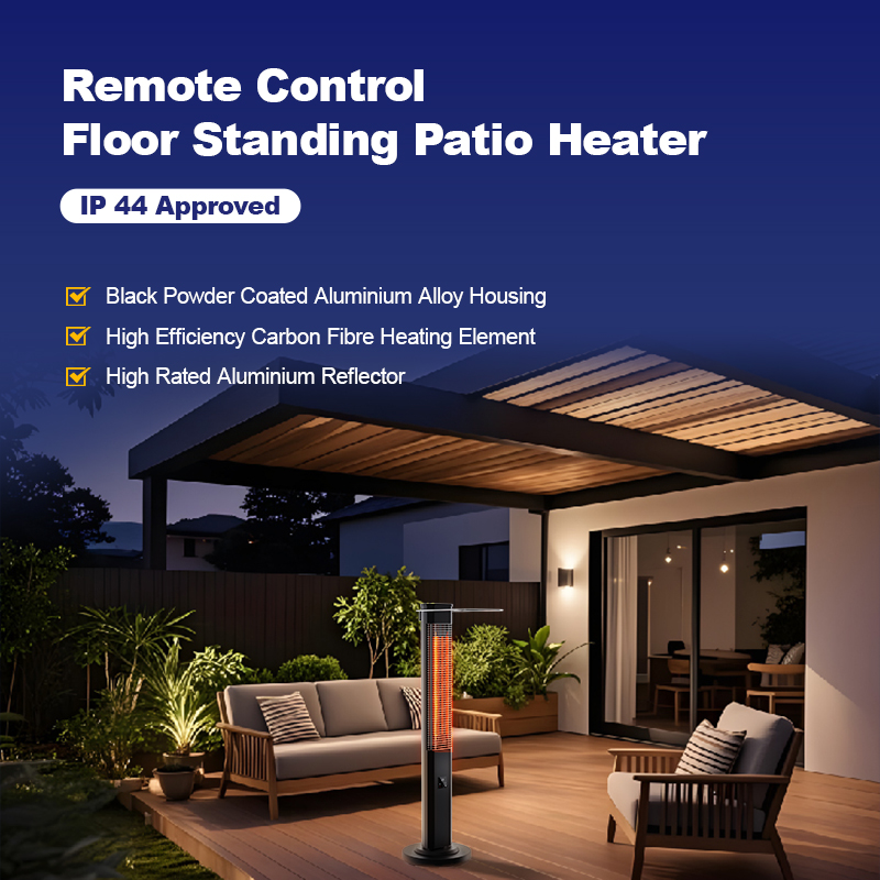 High Quality Portable Electric Fan Heater Carbon Fiber Heating Element 2000W Remote Control Energy Efficiency Class Home Office