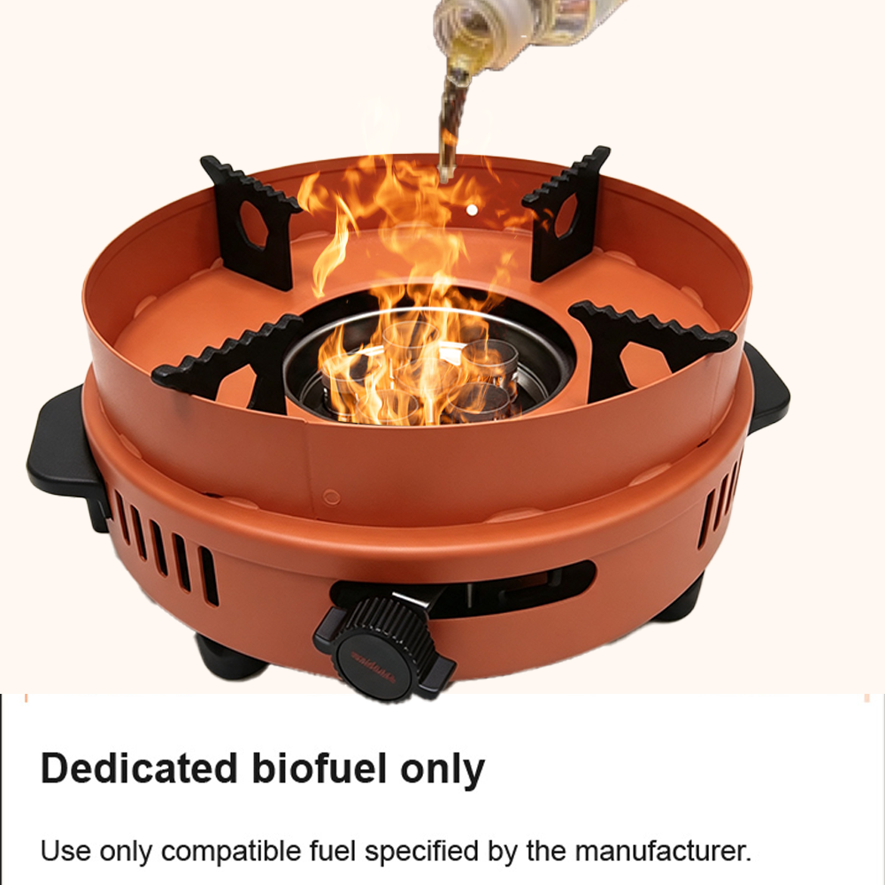 Portable 6-Wick Round Cassette Stove with Adjustable Flame – Orange