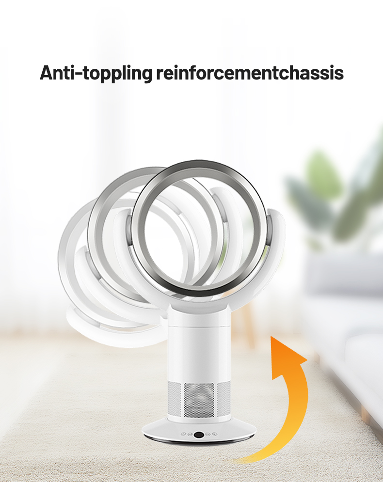 Ultra-Quiet Bladeless Floor Fan – Powerful Cooling for Large Rooms