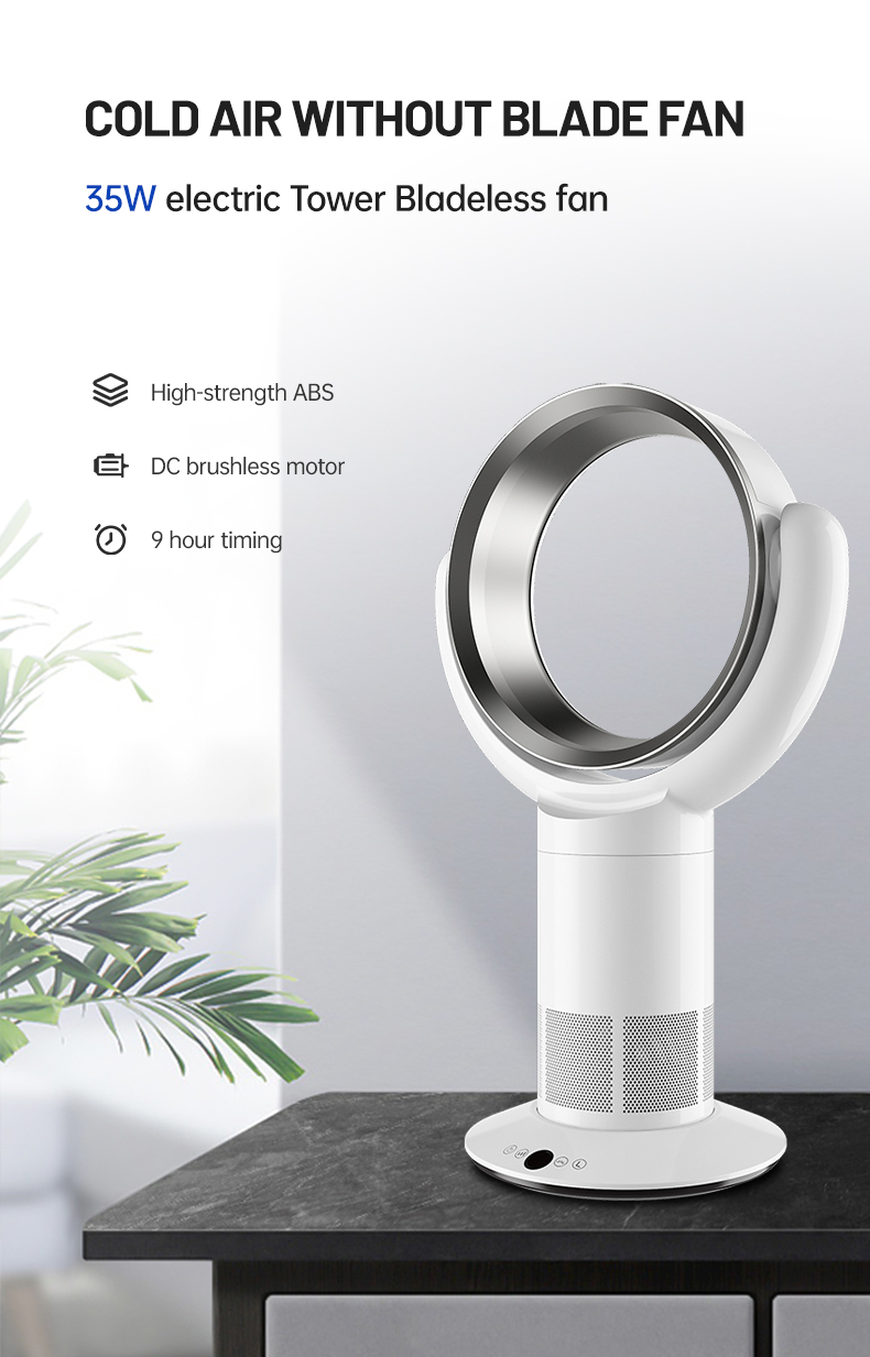 Modern Bladeless Standing Fan – High Speed, Safe & Child-Friendly