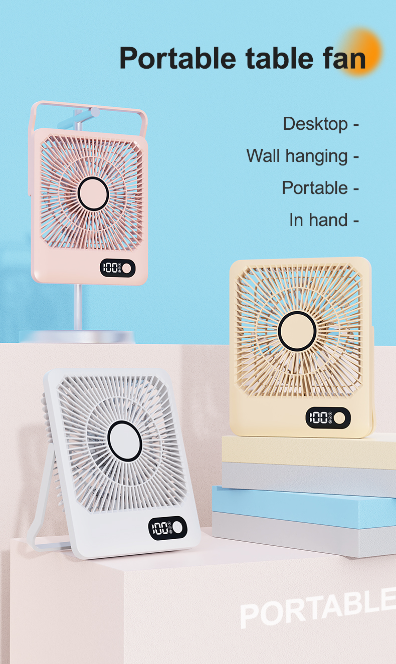 Mini USB Desk Fan with Adjustable Tripod – Quiet, Rechargeable & Lightweight
