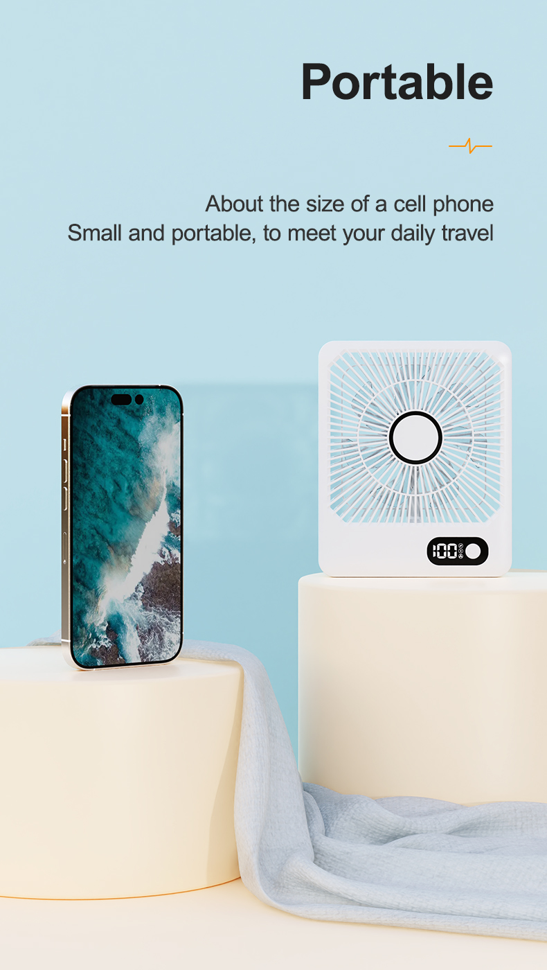 Personal Mini Fan with Tripod – 360° Tilt, Quiet & Long-Lasting Battery