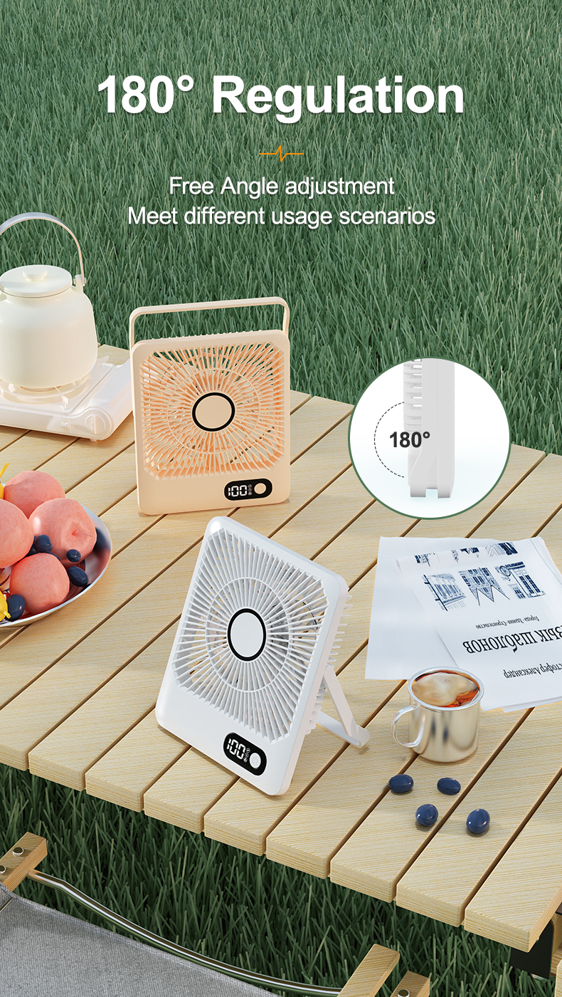 Small Rechargeable Desktop Fan – 3-Speed, Tripod Stand & USB-Powered
