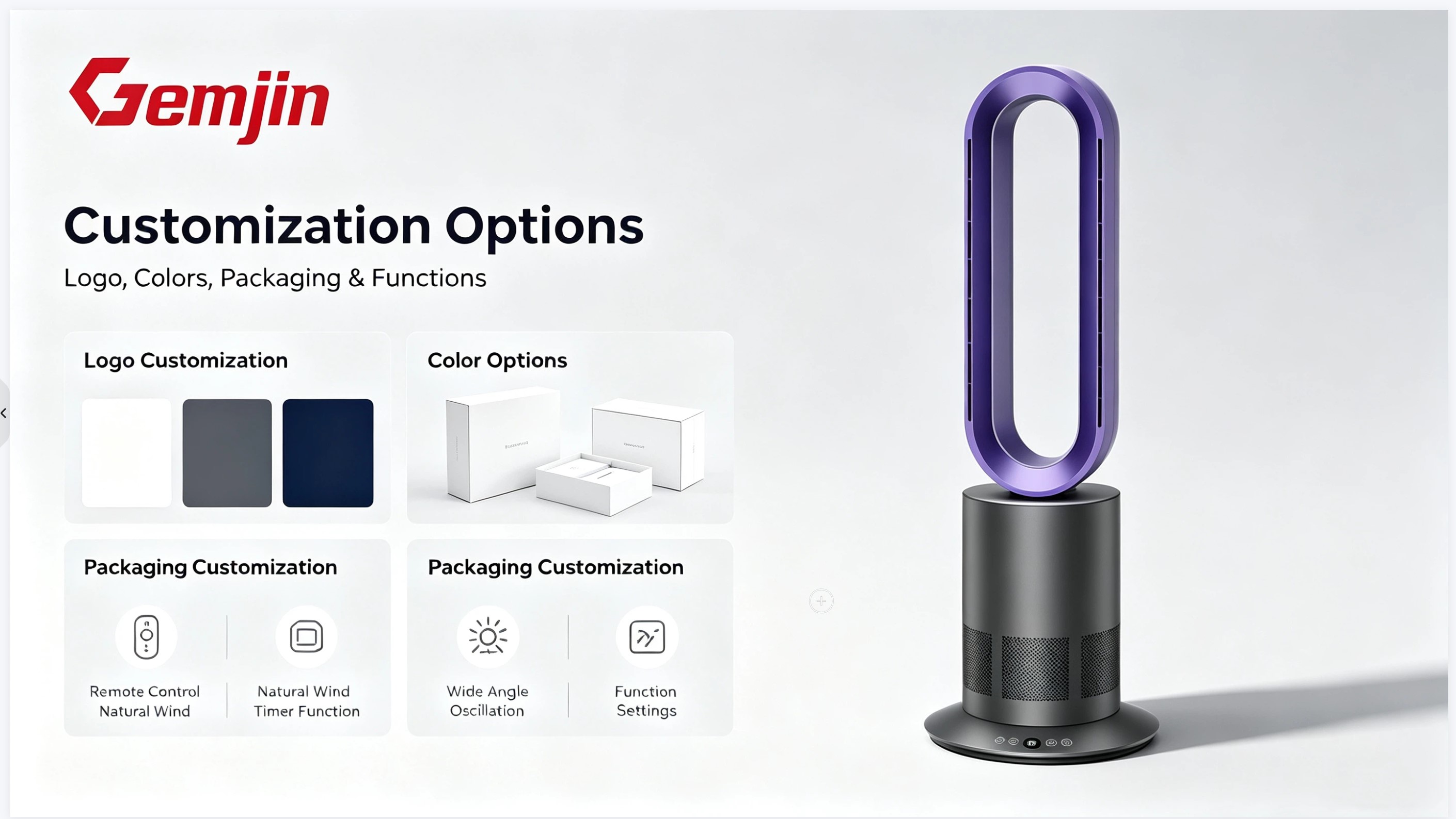 Custom bladeless tower fan OEM manufacturing Custom bladeless tower fan OEM manufacturing