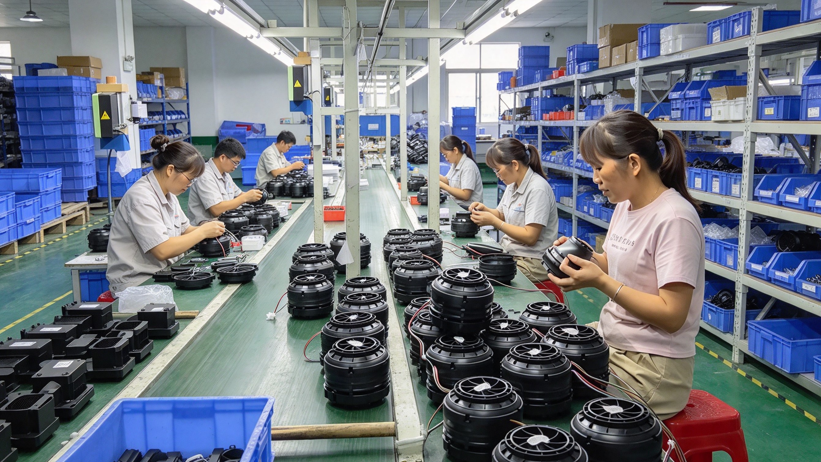 Bladeless fan motor and component production