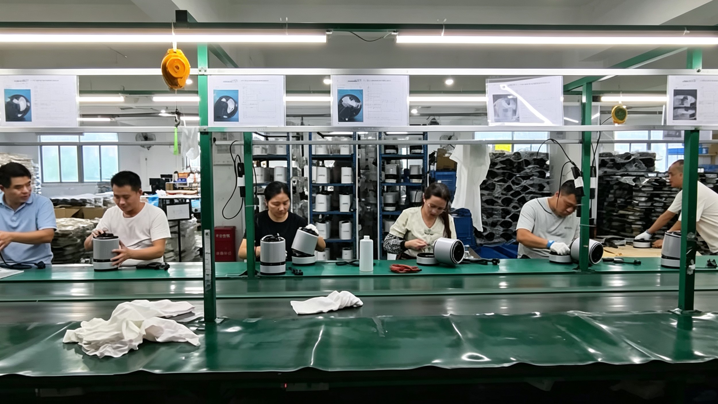 Custom bladeless fan manufacturing process in a factory